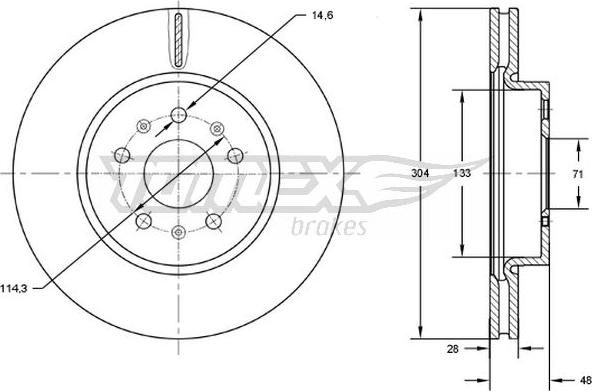 TOMEX brakes TX 72-93 - Disc frana parts5.com