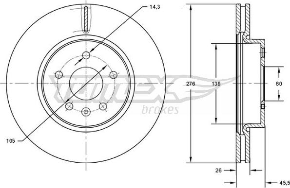 TOMEX brakes TX 72-49 - Disc frana parts5.com