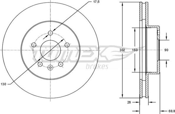 TOMEX brakes TX 72-46 - Féktárcsa parts5.com