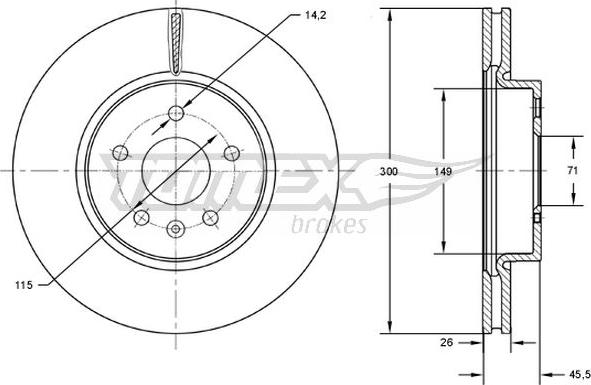 TOMEX brakes TX 72-53 - Brake Disc parts5.com