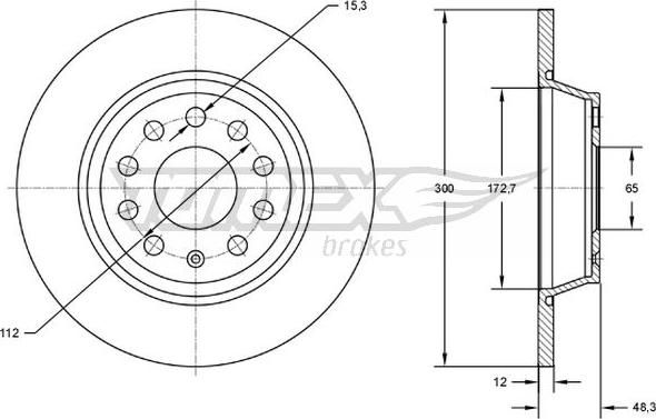 TOMEX brakes TX 72-69 - Brzdový kotúč parts5.com