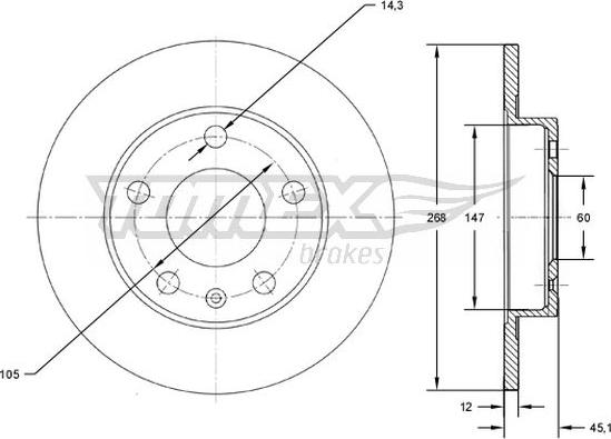 TOMEX brakes TX 72-65 - Zavorni kolut parts5.com