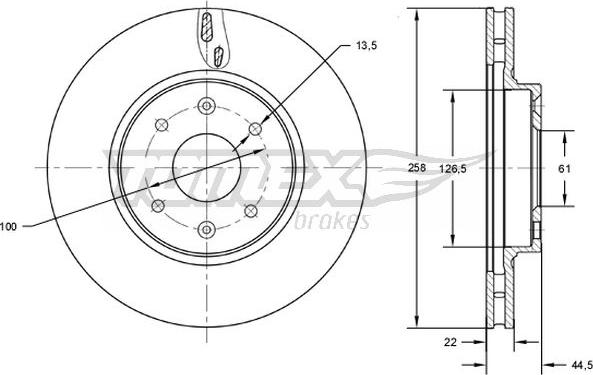 TOMEX brakes TX 72-60 - Zavorni kolut parts5.com