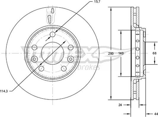 TOMEX brakes TX 72-61 - Спирачен диск parts5.com