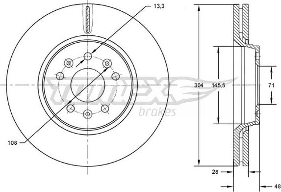 TOMEX brakes TX 72-63 - Disc frana parts5.com