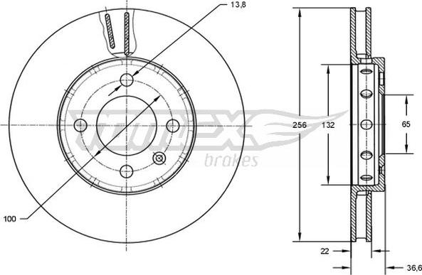 TOMEX brakes TX 72-87 - Disco de freno parts5.com