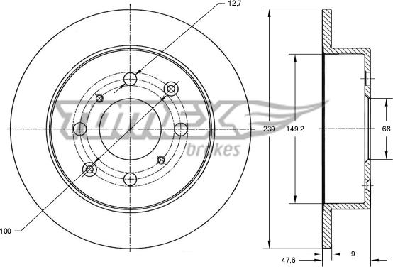 TOMEX brakes TX 72-32 - Tarcza hamulcowa parts5.com