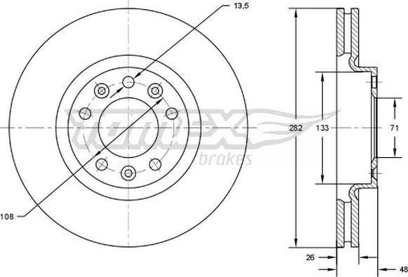 TOMEX brakes TX 72-24 - Brake Disc parts5.com