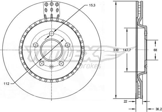 TOMEX brakes TX 72-79 - Brzdový kotúč parts5.com