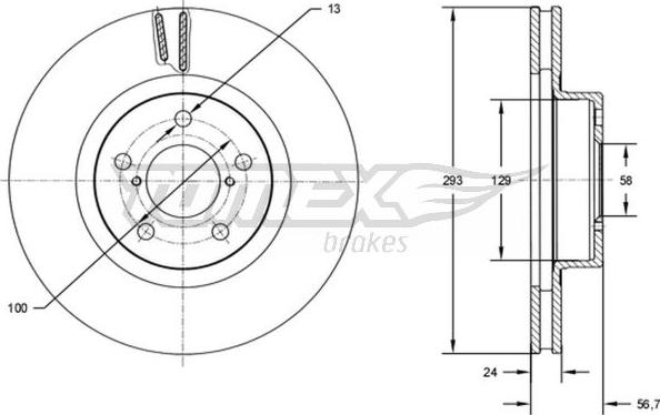 TOMEX brakes TX 72-74 - Brzdový kotouč parts5.com