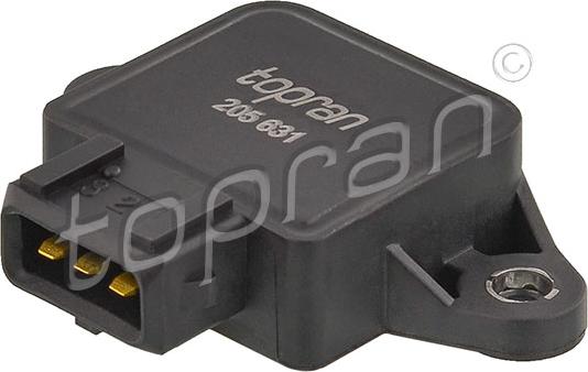 Topran 205 631 - Sensor, throttle position parts5.com