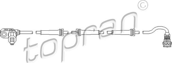 Topran 721 607 - Sensor, wheel speed parts5.com