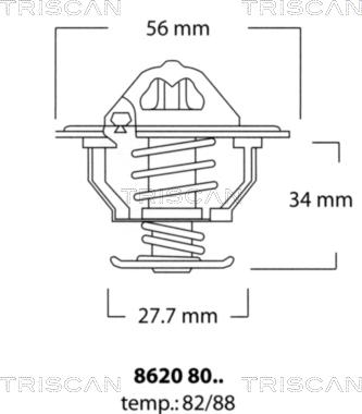 Triscan 8620 8088 - Θερμοστάτης, ψυκτικό υγρό parts5.com