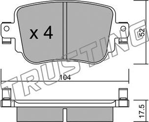 Trusting 996.0 - Тормозные колодки, дисковые, комплект parts5.com