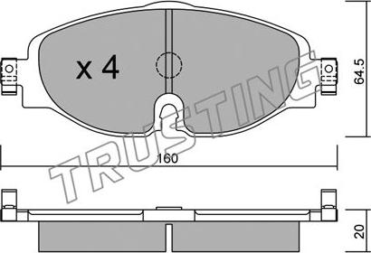 Trusting 966.0 - Тормозные колодки, дисковые, комплект parts5.com