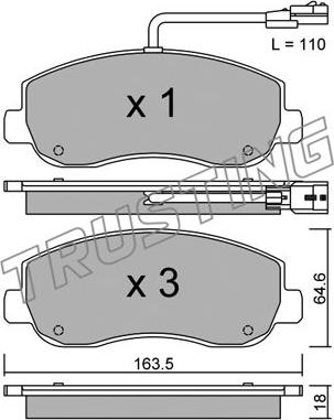 Trusting 915.0 - Set accesorii, sabot de frana parts5.com