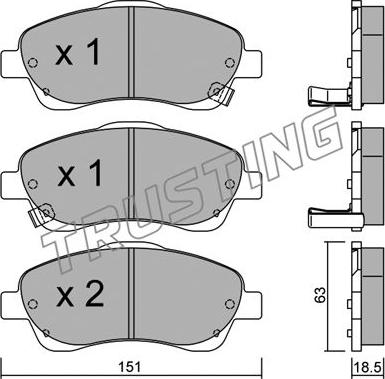 Trusting 466.0 - Fékbetétkészlet, tárcsafék parts5.com