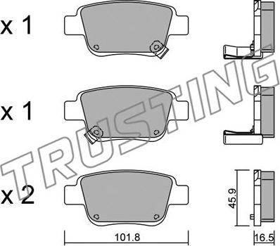 Trusting 467.0 - Тормозные колодки, дисковые, комплект parts5.com