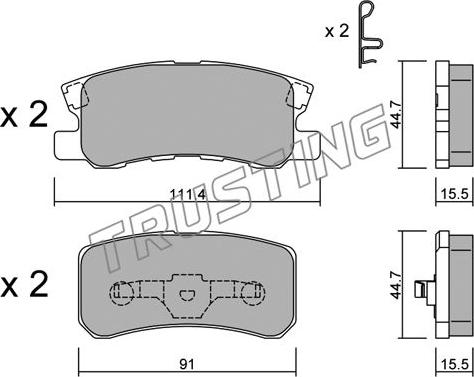 Trusting 415.0 - Brake Pad Set, disc brake parts5.com