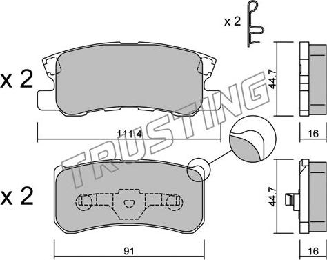 Trusting 415.1 - Zestaw klocków hamulcowych, hamulce tarczowe parts5.com