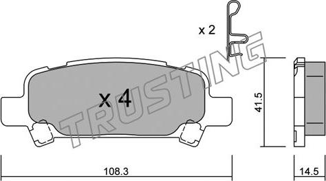 Trusting 429.0 - Zestaw klocków hamulcowych, hamulce tarczowe parts5.com