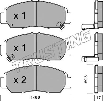 Trusting 478.0 - Kit de plaquettes de frein, frein à disque parts5.com