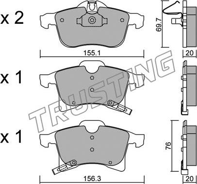 Trusting 555.0 - Set placute frana,frana disc parts5.com