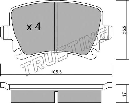 Trusting 569.0 - Komplet pločica, disk-kočnica parts5.com