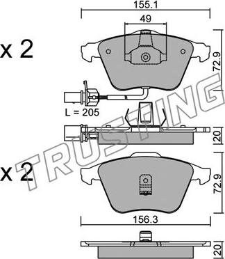 Trusting 565.0 - Set placute frana,frana disc parts5.com