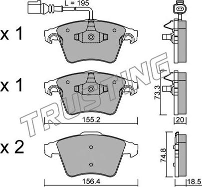 Trusting 568.0 - Σετ τακάκια, δισκόφρενα parts5.com