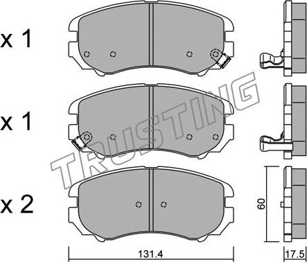 Trusting 519.0 - Sada brzdových destiček, kotoučová brzda parts5.com