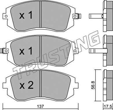 Trusting 516.0 - Sada brzdových platničiek kotúčovej brzdy parts5.com