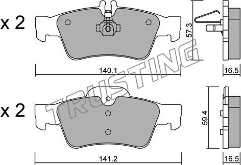 Trusting 584.0 - Komplet kočnih obloga, disk kočnica parts5.com