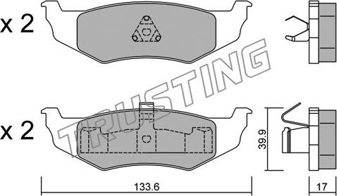 Trusting 538.0 - Set placute frana,frana disc parts5.com