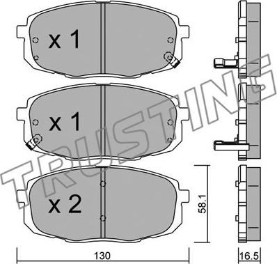 Trusting 529.0 - Sada brzdových destiček, kotoučová brzda parts5.com