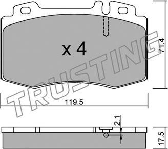 Trusting 579.0 - Σετ τακάκια, δισκόφρενα parts5.com