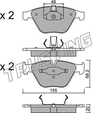 Trusting 574.0 - Juego de pastillas de freno parts5.com