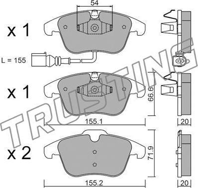 Trusting 691.1 - Sada brzdových destiček, kotoučová brzda parts5.com