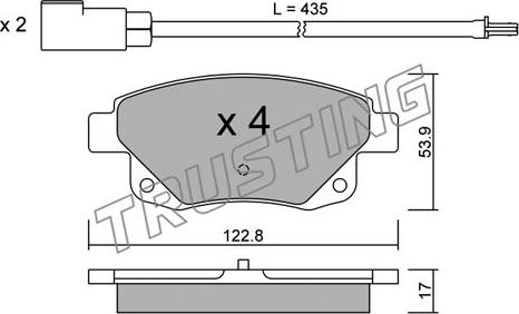 Trusting 697.0 - Set placute frana,frana disc parts5.com