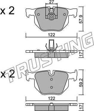 Trusting 660.0 - Juego de pastillas de freno parts5.com