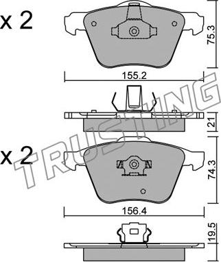 Trusting 615.0 - Brake Shoe Set parts5.com