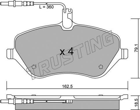 Trusting 617.0 - Brake Shoe Set parts5.com