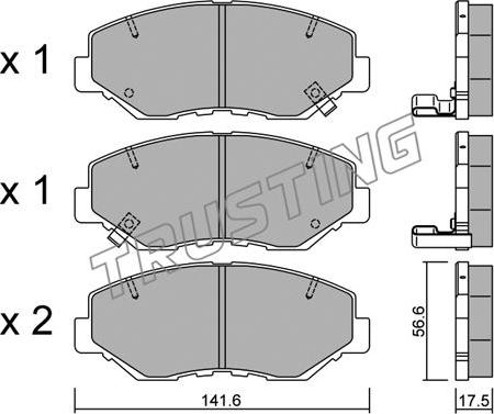 Trusting 622.0 - Fékpofakészlet parts5.com