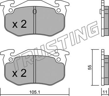 Trusting 040.0 - Bremsbelagsatz, Scheibenbremse parts5.com