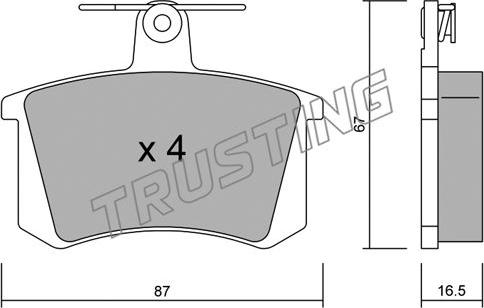 Trusting 050.0 - Bremsbelagsatz, Scheibenbremse parts5.com