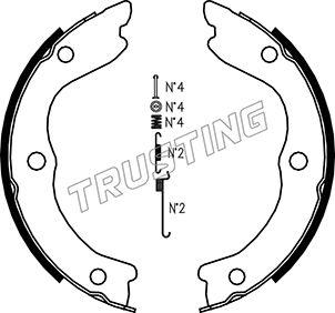 Trusting 067.196K - Zestaw szczęk hamulcowych, hamulec postojowy parts5.com