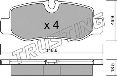 Trusting 1047.0 - Komplet pločica, disk-kočnica parts5.com