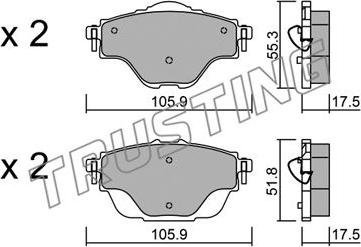 Trusting 1004.0 - Juego de pastillas de freno parts5.com