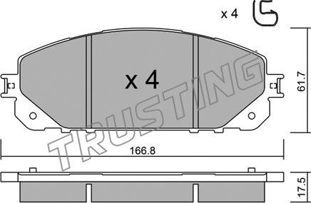 Trusting 1016.0 - Komplet pločica, disk-kočnica parts5.com