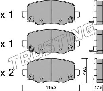 Trusting 1018.1 - Brake Pad Set, disc brake parts5.com